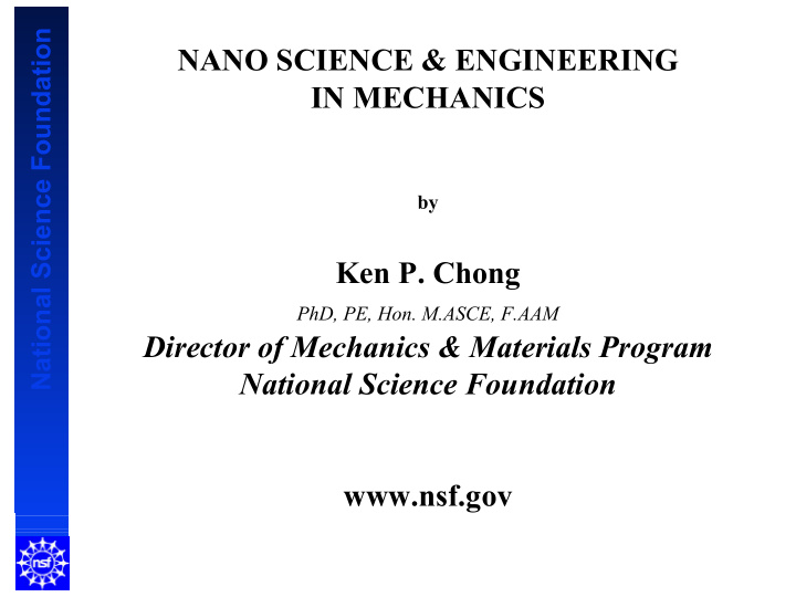 nano science amp engineering in mechanics