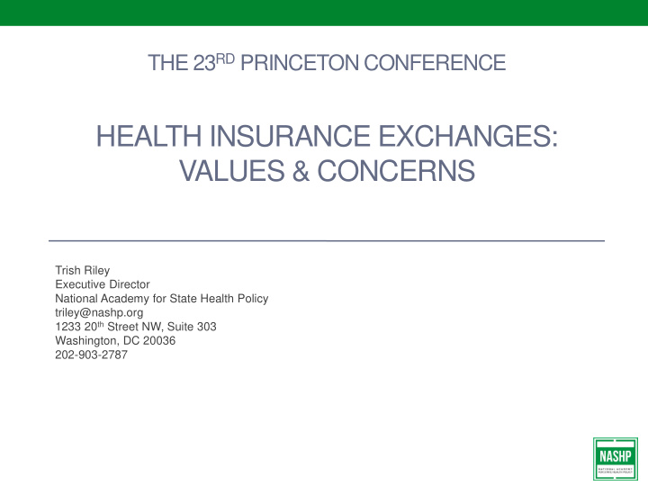 health insurance exchanges