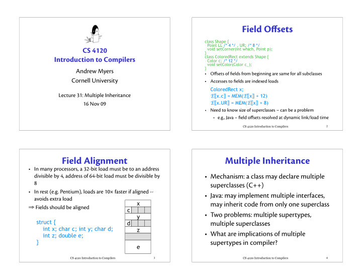 field o ff sets