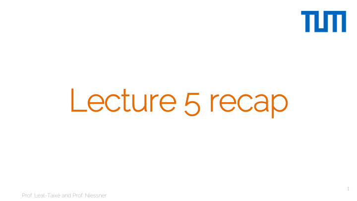 lecture 5 recap