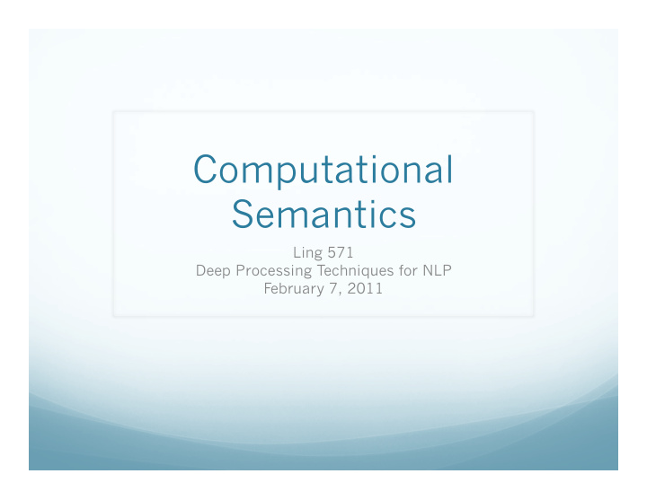 computational semantics