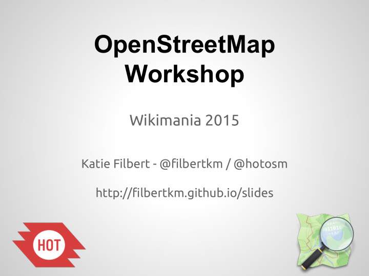 openstreetmap workshop