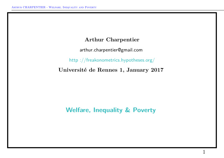 welfare inequality poverty