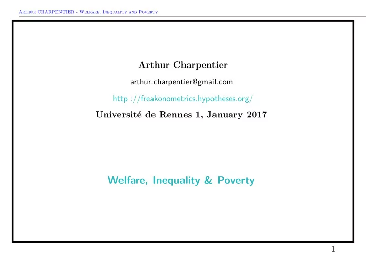 welfare inequality poverty
