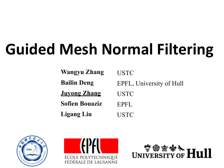 guided mesh normal filtering