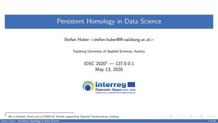 persistent homology in data science
