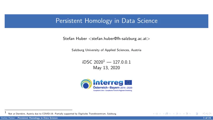 persistent homology in data science