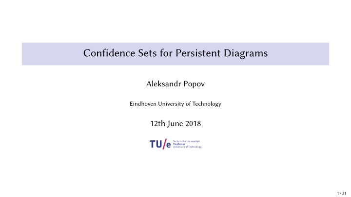 confidence sets for persistent diagrams