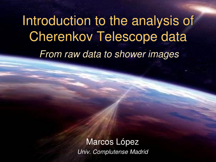 introduction to the analysis of cherenkov telescope data