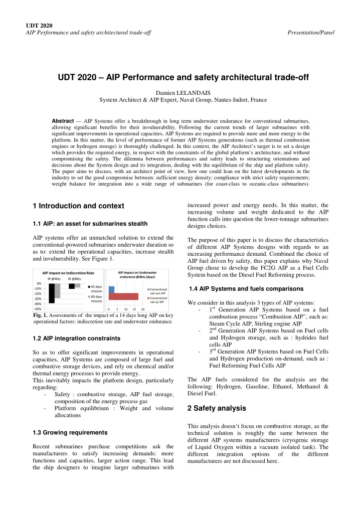 udt 2020 aip performance and safety architectural trade