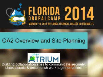 OA2 Overview and Site Planning  Building collaboration sites to communicate securely,  share assets