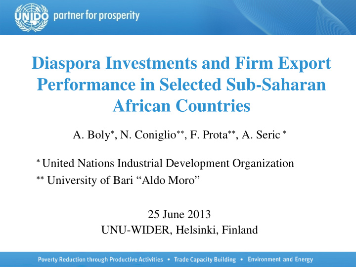 diaspora investments and firm export performance in