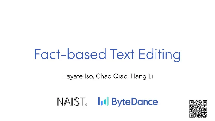 fact based text editing