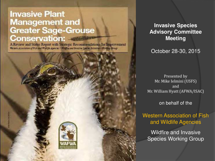 invasive species advisory committee meeting october 28 30