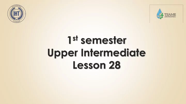 1 st semester