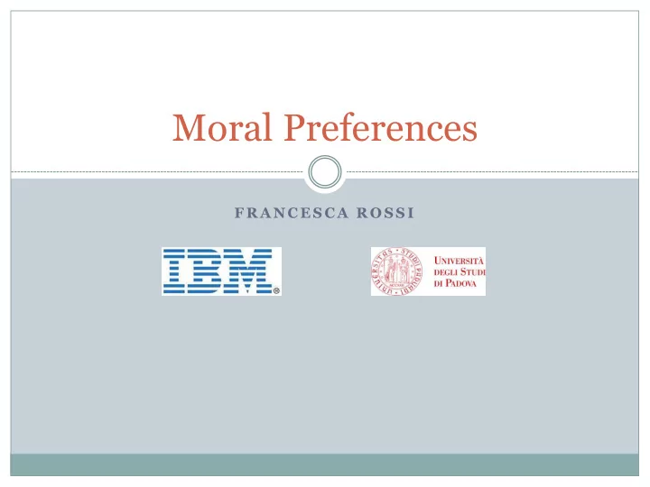 moral preferences