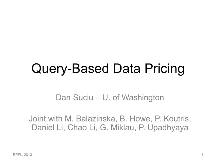 query based data pricing