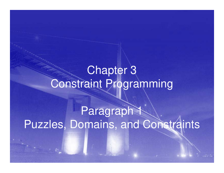 chapter 3 constraint programming paragraph 1 puzzles