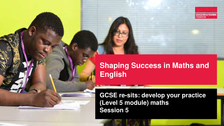 shaping success in maths and english