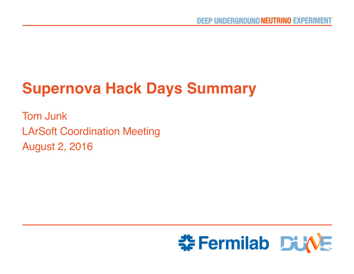 supernova hack days summary