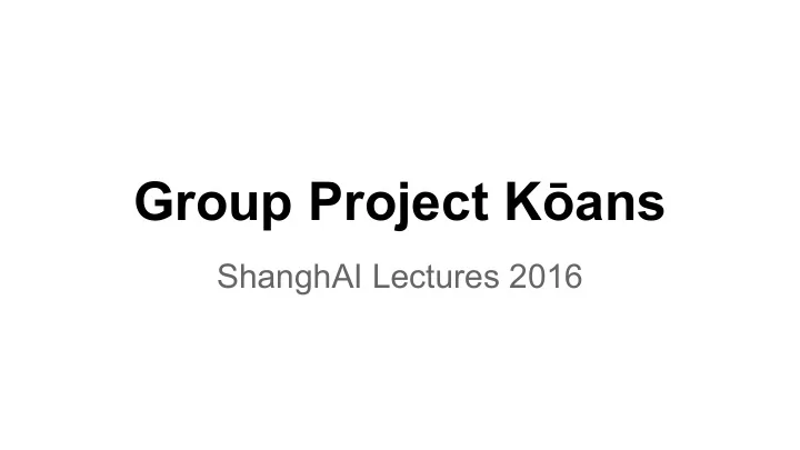 group project k ans
