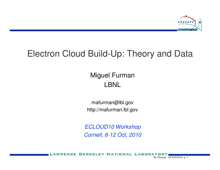 electron cloud build up theory and data