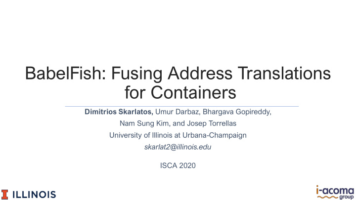 babelfish fusing address translations for containers