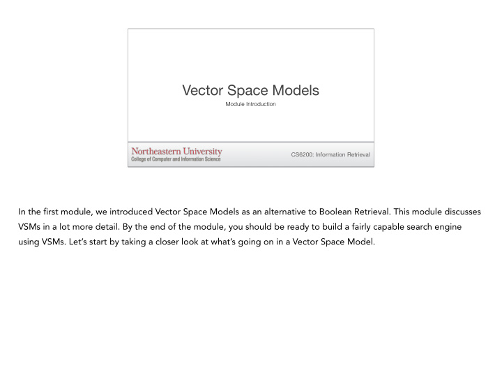 vector space models