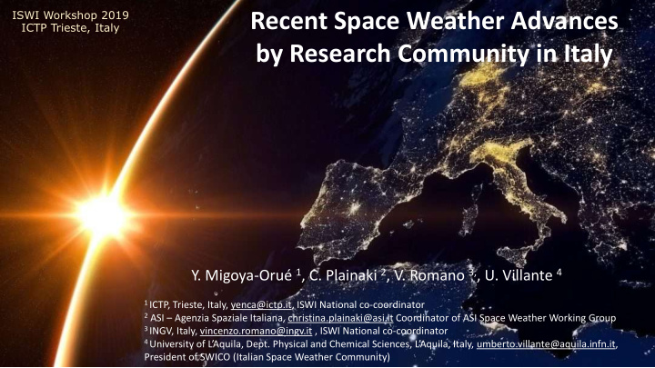 recent space weather advances