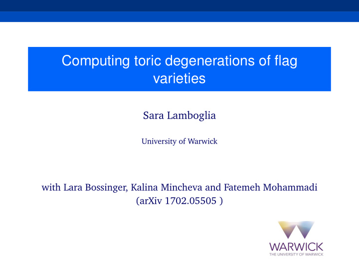 computing toric degenerations of flag varieties