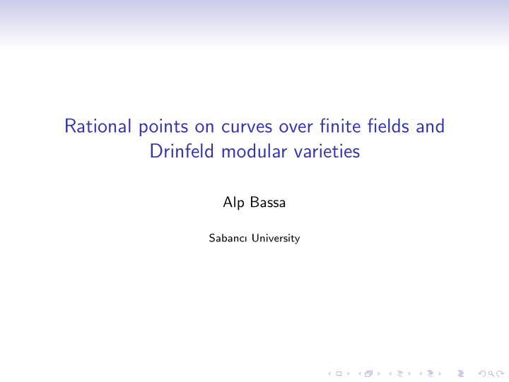 rational points on curves over finite fields and drinfeld