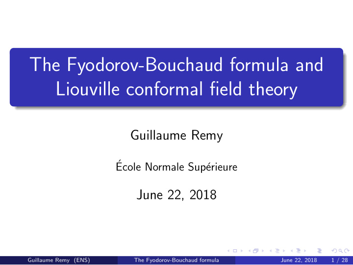 the fyodorov bouchaud formula and liouville conformal