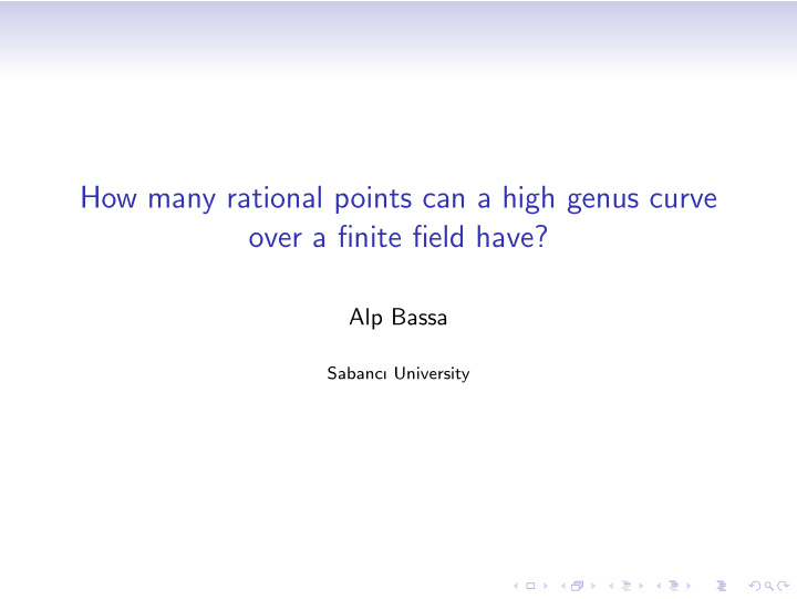 how many rational points can a high genus curve over a