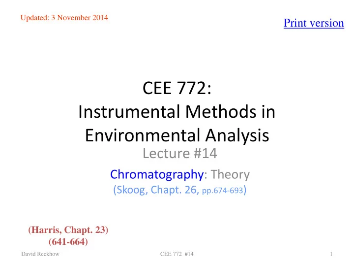 cee 772 instrumental methods in environmental analysis