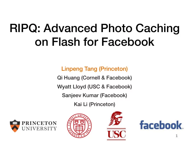 ripq advanced photo caching on flash for facebook