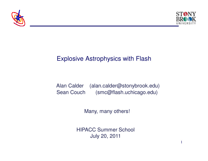 explosive astrophysics with flash