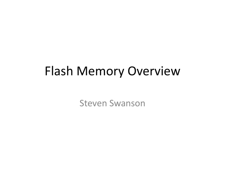 flash memory overview