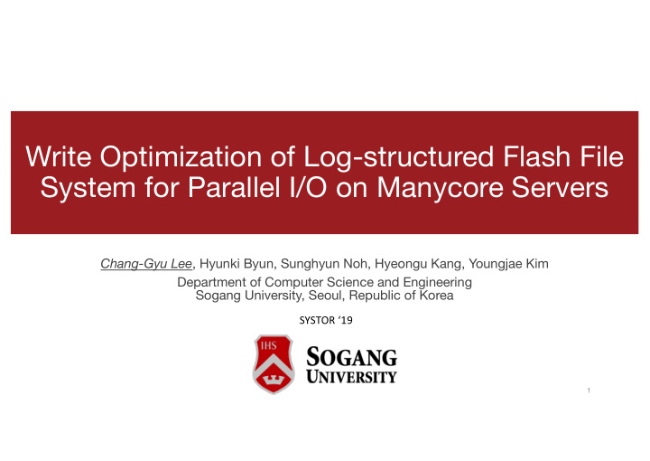 write optimization of log structured flash file system