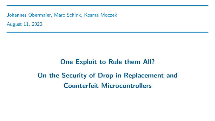 one exploit to rule them all on the security of drop in