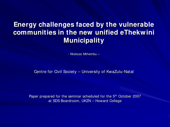 energy challenges faced by the vulnerable energy