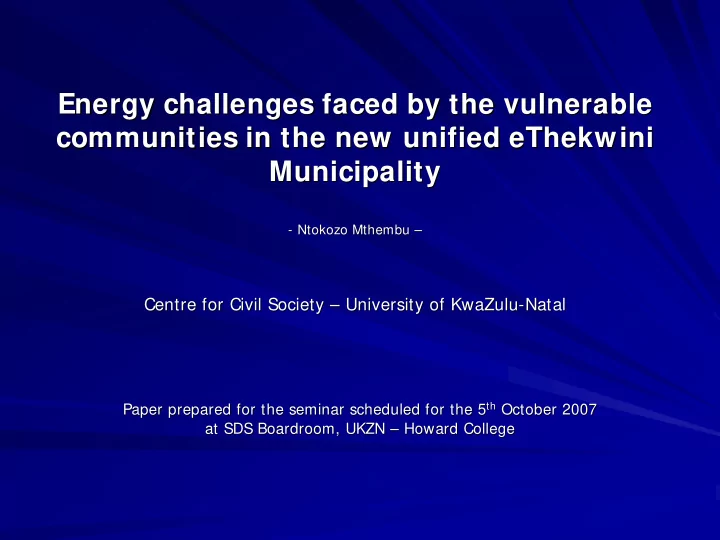 energy challenges faced by the vulnerable energy