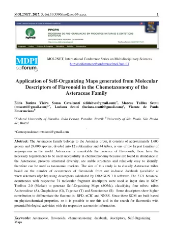 MOL2NET, 2017 , 3, doi:10.3390/mol2net-03-xxxx  1. Introduction  The Asteraceae family