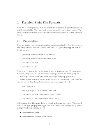 1  Fermion Field File Formats  We note at the beginning, that we do not use a different format for