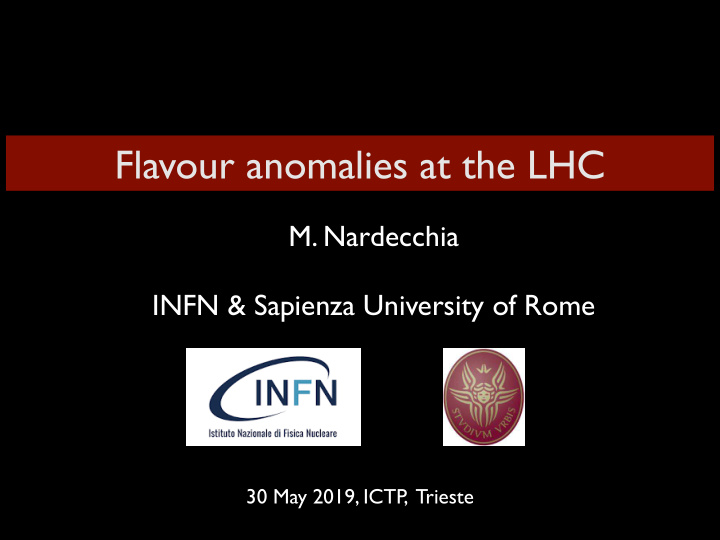 flavour anomalies at the lhc