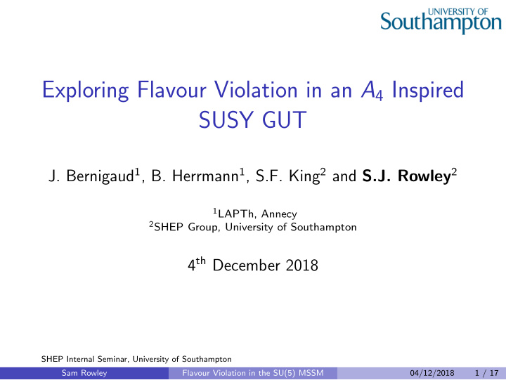 exploring flavour violation in an a 4 inspired susy gut