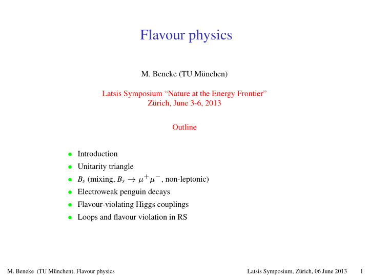 flavour physics