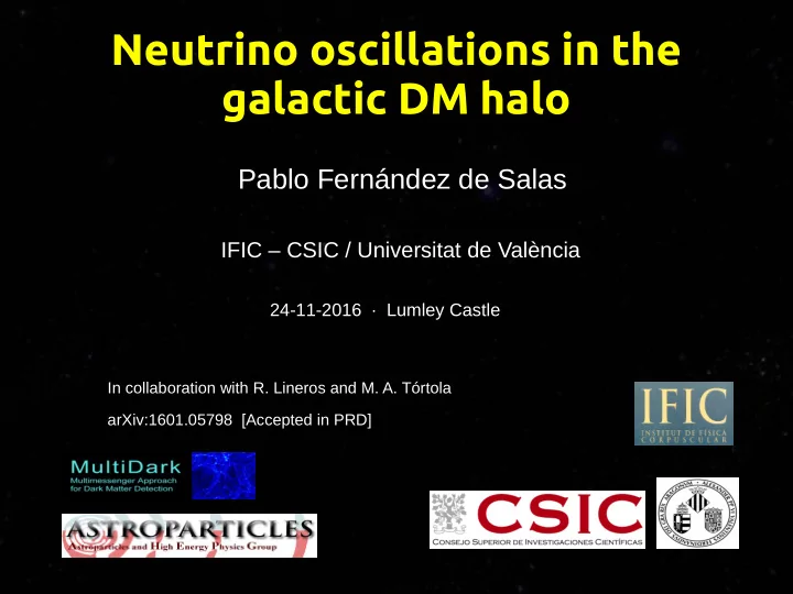 neutrino oscillations in the galactic dm halo