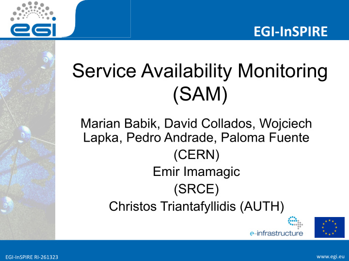 service availability monitoring sam