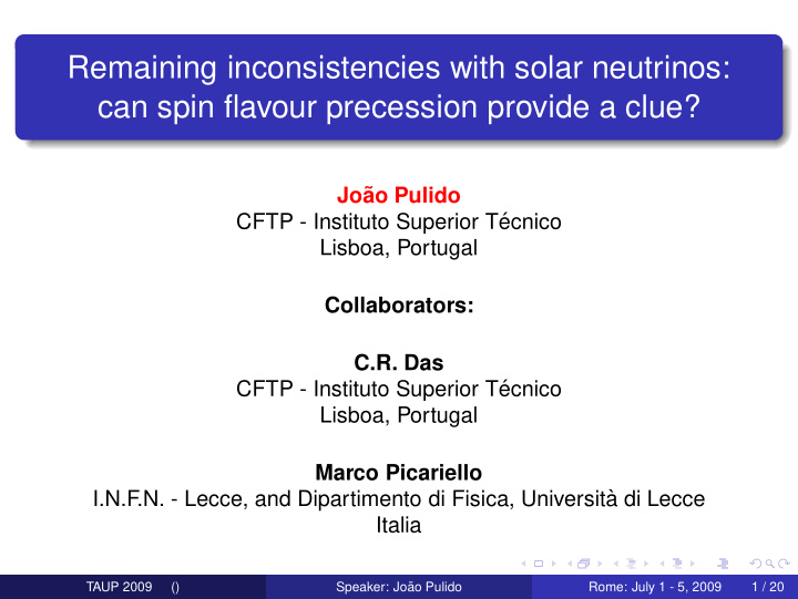 remaining inconsistencies with solar neutrinos can spin