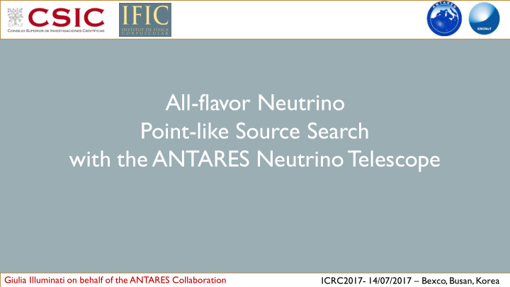 all flavor neutrino point like source search with the